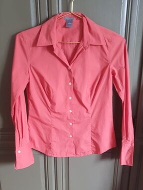 Ann Taylor Coral Button-Down Shirt